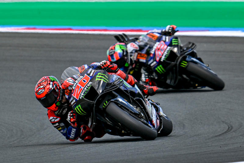 #20 法比奥·夸塔拉罗（YZR-M1）以第11名的身份完成练习赛，距离可晋级Q2预赛的第10名仅0.041秒之差