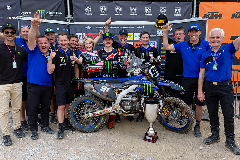 MXGP：杰里米·西沃（YZ450F）以第1/2名的身份完赛，自2022年8月的瑞典GP以来，再次收获综合冠军