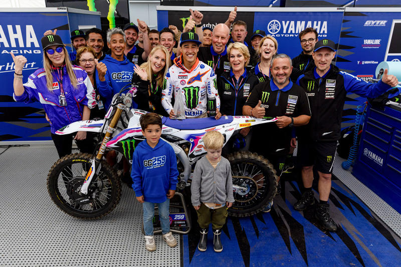 MXGP：#259 格兰·科顿霍夫（YZ450FM）以第2名和第3名的成绩位居综合第3名，登上了领奖台